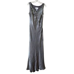 DAVID BRIDAL Y2K Womens Maxi Dress Size 14 Embellished Green Fairy Core